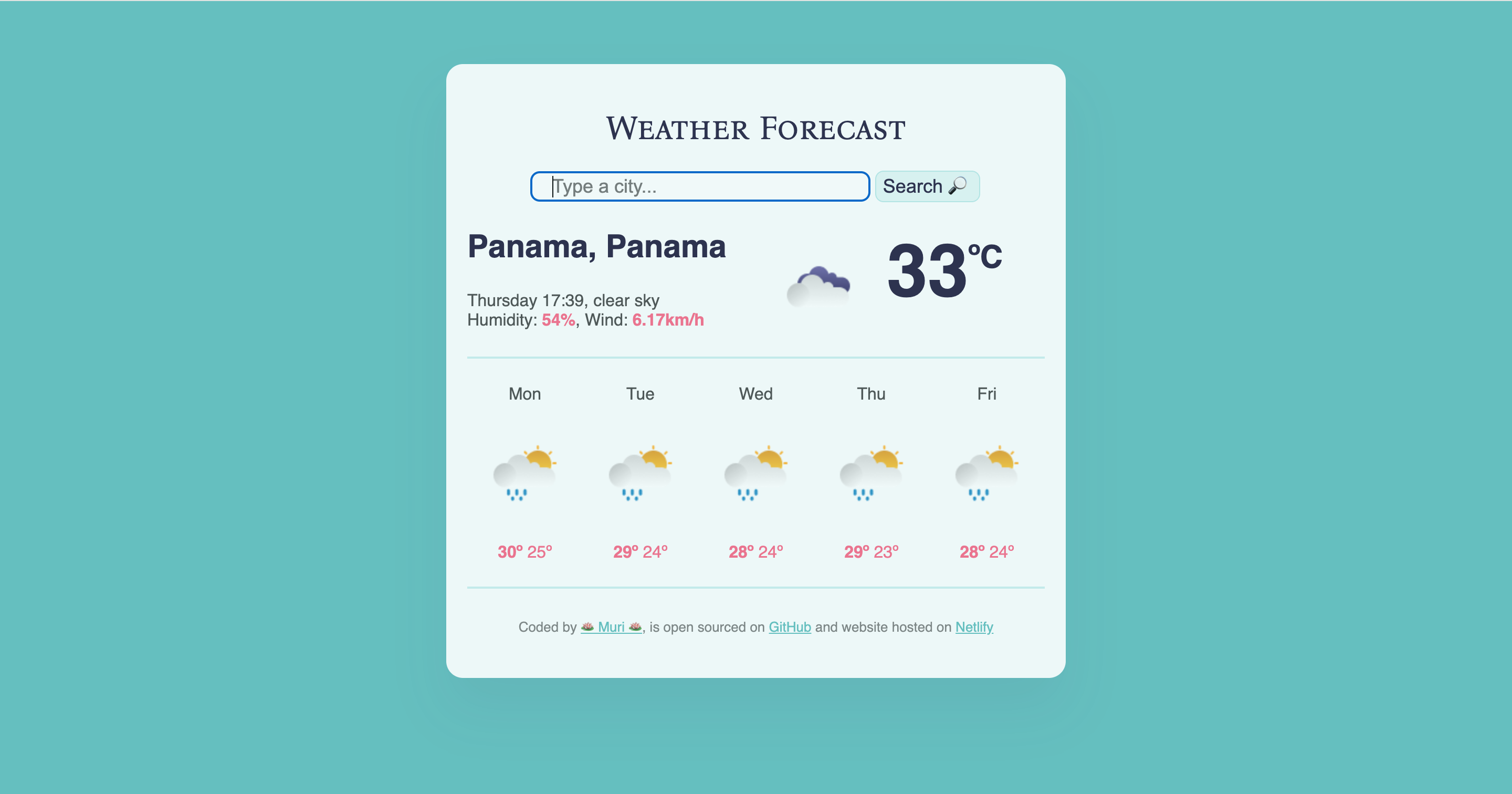 View of 'Weather forecast'